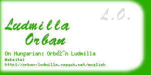 ludmilla orban business card